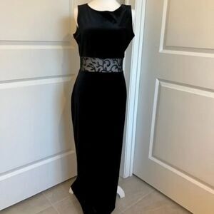 All That Jazz Black Velvet Formal Maxi Dress Medium NWOT